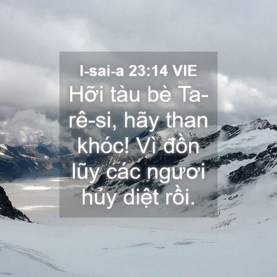 Picture 04 - I-sai-a 23:14 VIE - Hỡi tàu bè Ta-rê-si, hãy than khóc! Vì - Bible Verse Picture
