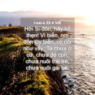 Picture 04 - I-sai-a 23:4 VIE - Hỡi Si-đôn, hãy hổ thẹn! Vì biển, - Bible Verse Picture