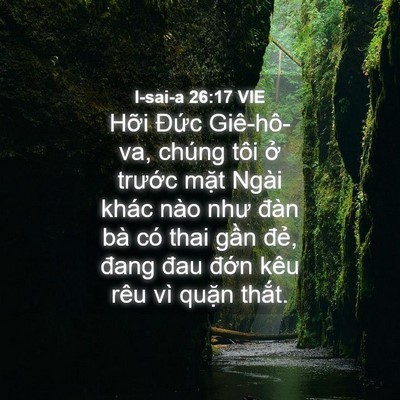 Picture 04 - I-sai-a 26:17 VIE - Hỡi Đức Giê-hô-va, chúng tôi ở - Bible Verse Picture