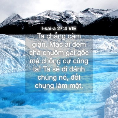 Picture 04 - I-sai-a 27:4 VIE - Ta chẳng căm giận. Mặc ai đem chà chuôm - Bible Verse Picture