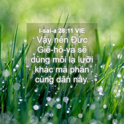 Picture 04 - I-sai-a 28:11 VIE - Vậy nên Đức Giê-hô-va sẽ dùng môi - Bible Verse Picture