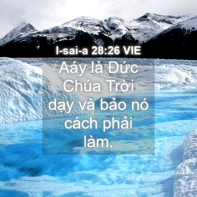 Picture 04 - I-sai-a 28:26 VIE - Aáy là Đức Chúa Trời dạy và bảo nó - Bible Verse Picture