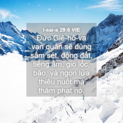 Picture 04 - I-sai-a 29:6 VIE - Đức Giê-hô-va vạn quân sẽ dùng sấm - Bible Verse Picture