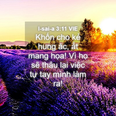 Picture 04 - I-sai-a 3:11 VIE - Khốn cho kẻ hung ác, ắt mang họa! Vì - Bible Verse Picture