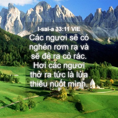 Picture 04 - I-sai-a 33:11 VIE - Các ngươi sẽ có nghén rơm rạ và sẽ - Bible Verse Picture
