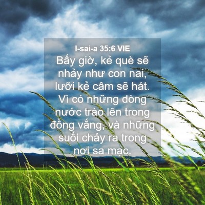 Picture 04 - I-sai-a 35:6 VIE - Bấy giờ, kẻ què sẽ nhảy như con nai, - Bible Verse Picture