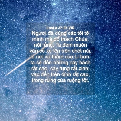 Picture 04 - I-sai-a 37:24 VIE - Ngươi đã dùng các tôi tớ mình mà đố - Bible Verse Picture