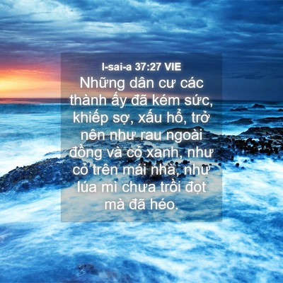 Picture 04 - I-sai-a 37:27 VIE - Những dân cư các thành ấy đã kém - Bible Verse Picture