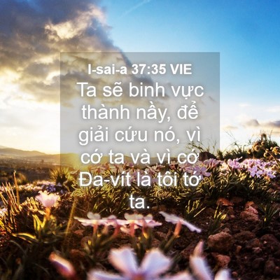 Picture 04 - I-sai-a 37:35 VIE - Ta sẽ binh vực thành nầy, để giải - Bible Verse Picture