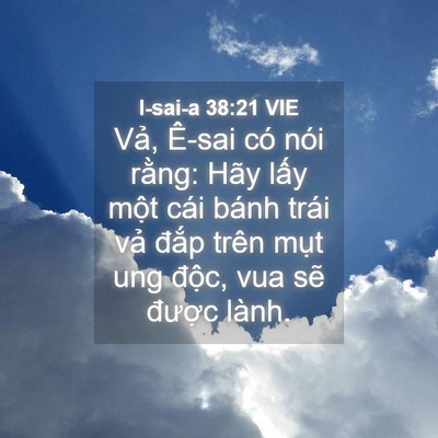 Picture 04 - I-sai-a 38:21 VIE - Vả, Ê-sai có nói rằng: Hãy lấy một - Bible Verse Picture