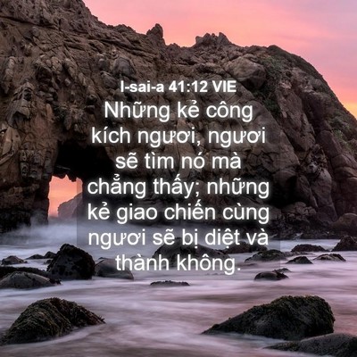Picture 04 - I-sai-a 41:12 VIE - Những kẻ công kích ngươi, ngươi sẽ - Bible Verse Picture