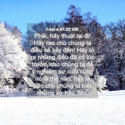 Picture 04 - I-sai-a 41:22 VIE - Phải, hãy thuật lại đi! Hãy rao cho - Bible Verse Picture