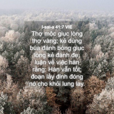 Picture 04 - I-sai-a 41:7 VIE - Thợ mộc giục lòng thợ vàng; kẻ dùng - Bible Verse Picture