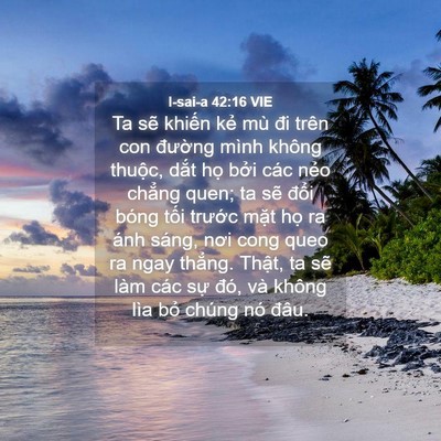 Picture 04 - I-sai-a 42:16 VIE - Ta sẽ khiến kẻ mù đi trên con đường - Bible Verse Picture