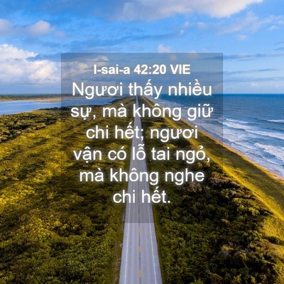 Picture 04 - I-sai-a 42:20 VIE - Ngươi thấy nhiều sự, mà không giữ chi - Bible Verse Picture