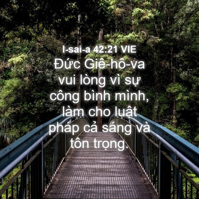Picture 04 - I-sai-a 42:21 VIE - Đức Giê-hô-va vui lòng vì sự công bình - Bible Verse Picture