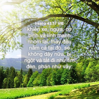 Picture 04 - I-sai-a 43:17 VIE - khiến xe, ngựa, cơ binh và lính mạnh - Bible Verse Picture