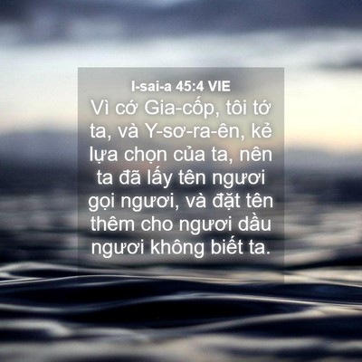 Picture 04 - I-sai-a 45:4 VIE - Vì cớ Gia-cốp, tôi tớ ta, và - Bible Verse Picture