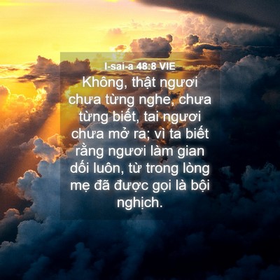 Picture 04 - I-sai-a 48:8 VIE - Không, thật ngươi chưa từng nghe, chưa - Bible Verse Picture