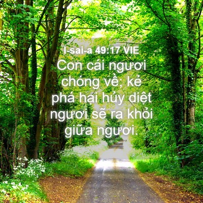 Picture 04 - I-sai-a 49:17 VIE - Con cái ngươi chóng về; kẻ phá hại - Bible Verse Picture