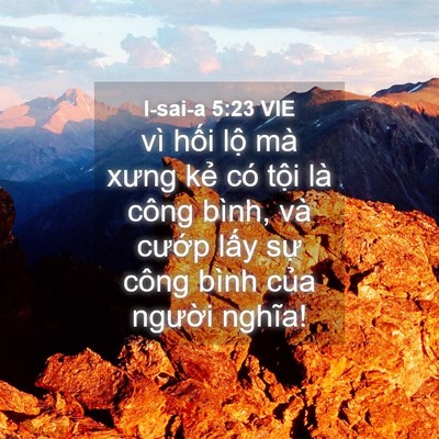 Picture 04 - I-sai-a 5:23 VIE - vì hối lộ mà xưng kẻ có tội là công - Bible Verse Picture
