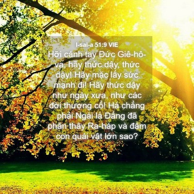 Picture 04 - I-sai-a 51:9 VIE - Hỡi cánh tay Đức Giê-hô-va, hãy thức - Bible Verse Picture