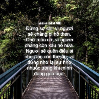 Picture 04 - I-sai-a 54:4 VIE - Đừng sợ chi; vì ngươi sẽ chẳng bị - Bible Verse Picture