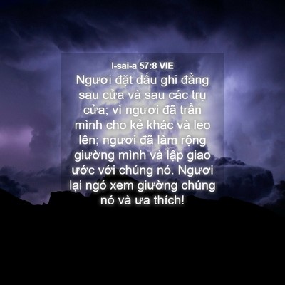Picture 04 - I-sai-a 57:8 VIE - Ngươi đặt dấu ghi đằng sau cửa và - Bible Verse Picture