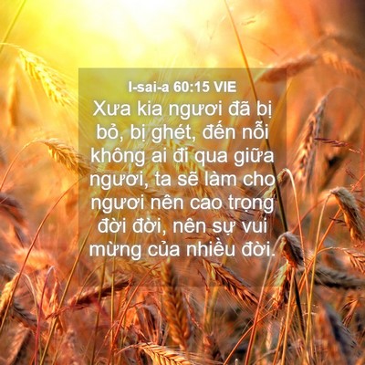 Picture 04 - I-sai-a 60:15 VIE - Xưa kia ngươi đã bị bỏ, bị ghét, - Bible Verse Picture