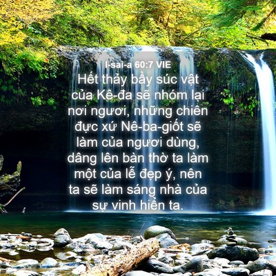 Picture 04 - I-sai-a 60:7 VIE - Hết thảy bầy súc vật của Kê-đa sẽ - Bible Verse Picture