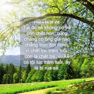 Picture 04 - I-sai-a 65:20 VIE - Tại đó sẽ không có trẻ con chết non, - Bible Verse Picture