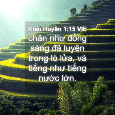 Picture 04 - Khải Huyền 1:15 VIE - chân như đồng sáng đã luyện trong lò - Bible Verse Picture