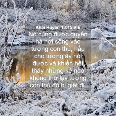 Picture 04 - Khải Huyền 13:15 VIE - Nó cùng được quyền hà hơi sống vào - Bible Verse Picture