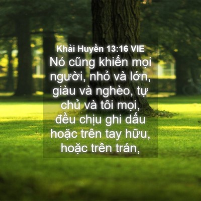 Picture 04 - Khải Huyền 13:16 VIE - Nó cũng khiến mọi người, nhỏ và - Bible Verse Picture