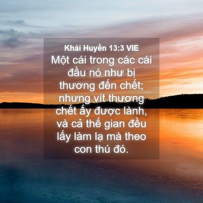 Picture 04 - Khải Huyền 13:3 VIE - Một cái trong các cái đầu nó như bị - Bible Verse Picture