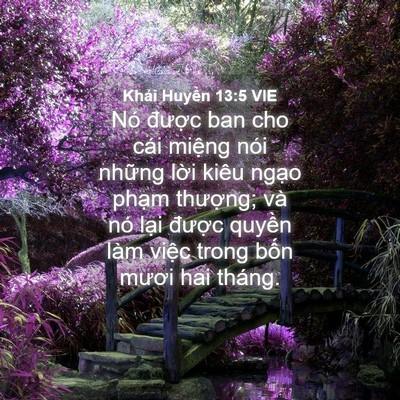 Picture 04 - Khải Huyền 13:5 VIE - Nó được ban cho cái miệng nói những - Bible Verse Picture