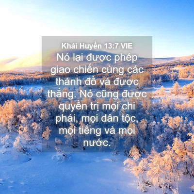Picture 04 - Khải Huyền 13:7 VIE - Nó lại được phép giao chiến cùng các - Bible Verse Picture