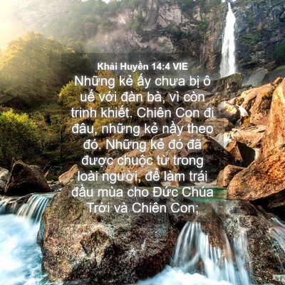 Picture 04 - Khải Huyền 14:4 VIE - Những kẻ ấy chưa bị ô uế với đàn - Bible Verse Picture