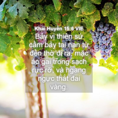 Picture 04 - Khải Huyền 15:6 VIE - Bảy vị thiên sứ cầm bảy tai nạn từ - Bible Verse Picture