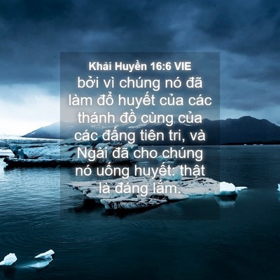 Picture 04 - Khải Huyền 16:6 VIE - bởi vì chúng nó đã làm đổ huyết - Bible Verse Picture