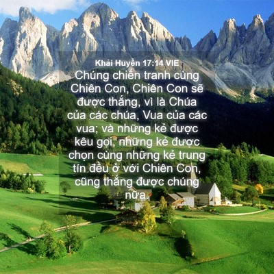 Picture 04 - Khải Huyền 17:14 VIE - Chúng chiến tranh cùng Chiên Con, Chiên Con - Bible Verse Picture