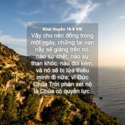 Picture 04 - Khải Huyền 18:8 VIE - Vậy cho nên đồng trong một ngày, những - Bible Verse Picture