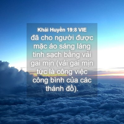 Picture 04 - Khải Huyền 19:8 VIE - đã cho người được mặc áo sáng láng - Bible Verse Picture