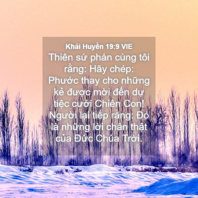 Picture 04 - Khải Huyền 19:9 VIE - Thiên sứ phán cùng tôi rằng: Hãy chép: - Bible Verse Picture