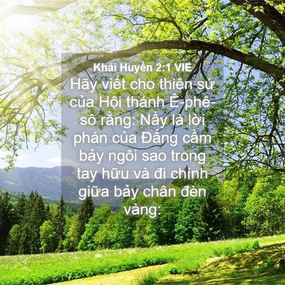 Picture 04 - Khải Huyền 2:1 VIE - Hãy viết cho thiên sứ của Hội thánh - Bible Verse Picture