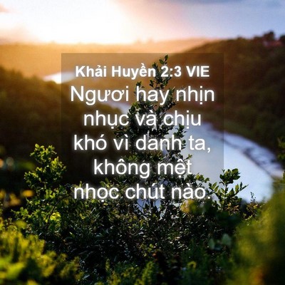 Picture 04 - Khải Huyền 2:3 VIE - Ngươi hay nhịn nhục và chịu khó vì - Bible Verse Picture