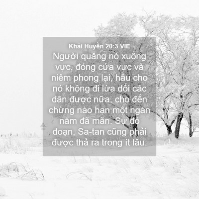 Picture 04 - Khải Huyền 20:3 VIE - Người quăng nó xuống vực, đóng cửa - Bible Verse Picture
