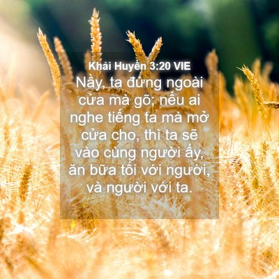 Picture 04 - Khải Huyền 3:20 VIE - Nầy, ta đứng ngoài cửa mà gõ; nếu ai - Bible Verse Picture
