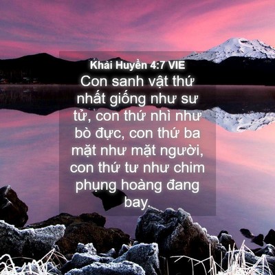Picture 04 - Khải Huyền 4:7 VIE - Con sanh vật thứ nhất giống như sư - Bible Verse Picture