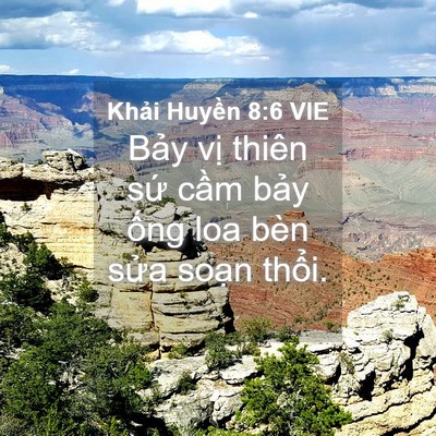 Picture 04 - Khải Huyền 8:6 VIE - Bảy vị thiên sứ cầm bảy ống loa bèn - Bible Verse Picture